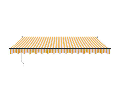 vidaXL Copertină retractabilă automată, galben și alb, 4x3 m