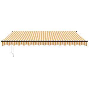 vidaXL Toldo retr&aacute;til autom&aacute;tico 4,5x3 m amarelo e branco
