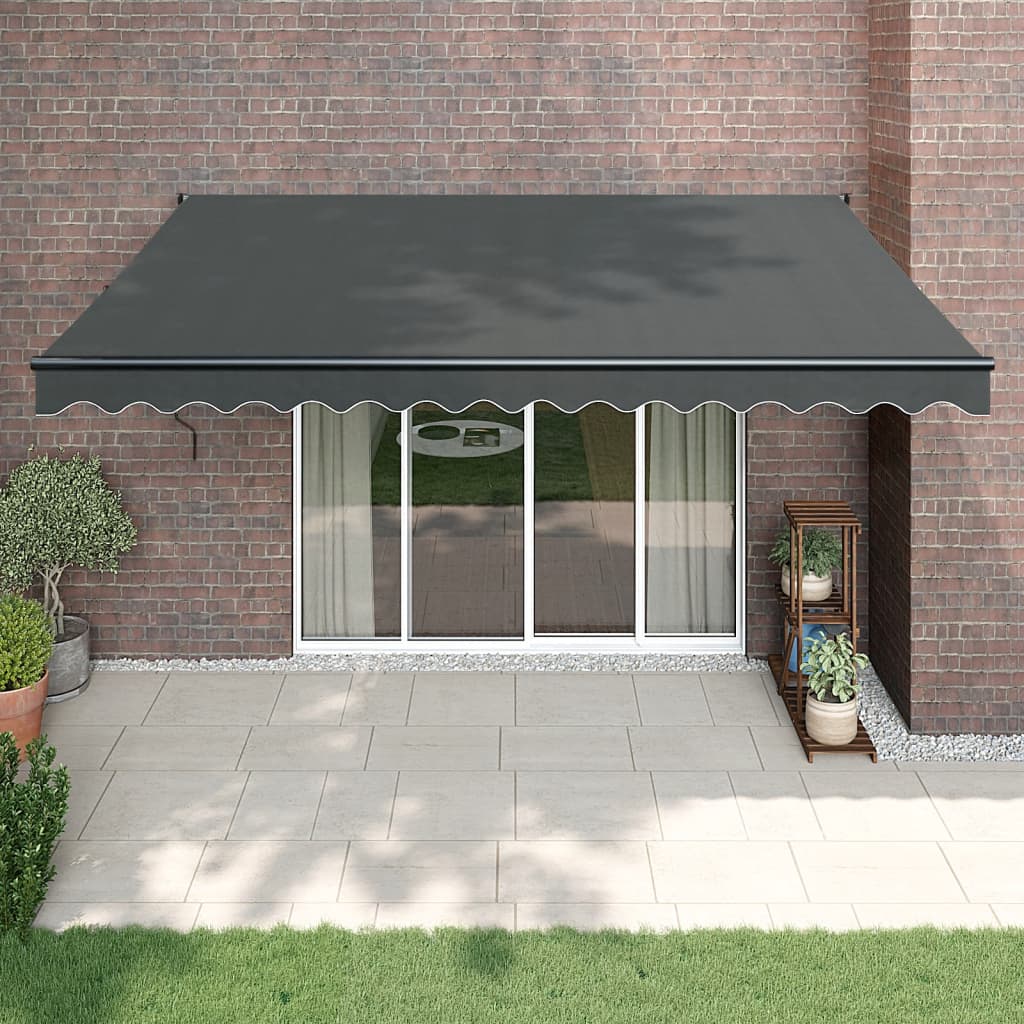 vidaXL Copertină retractabilă automată, antracit, 4,5x3 m