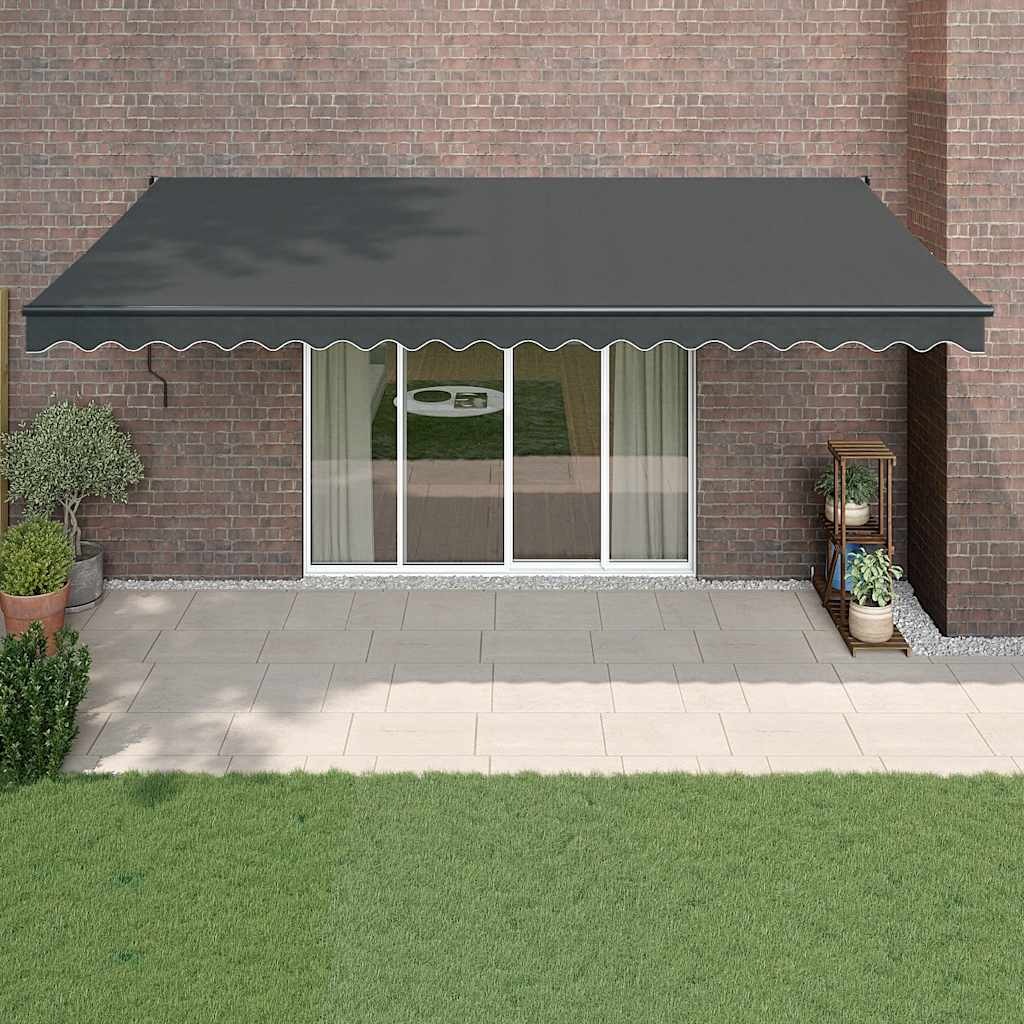 vidaXL Copertină retractabilă automată, antracit, 5x3 m
