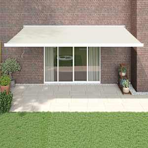 Zložljiva tenda krem 5x3 m blago in aluminij