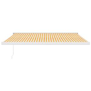 Zatahovací markýza žlutá a bílá 4 x 3 m textil a hliník - obrázek 3