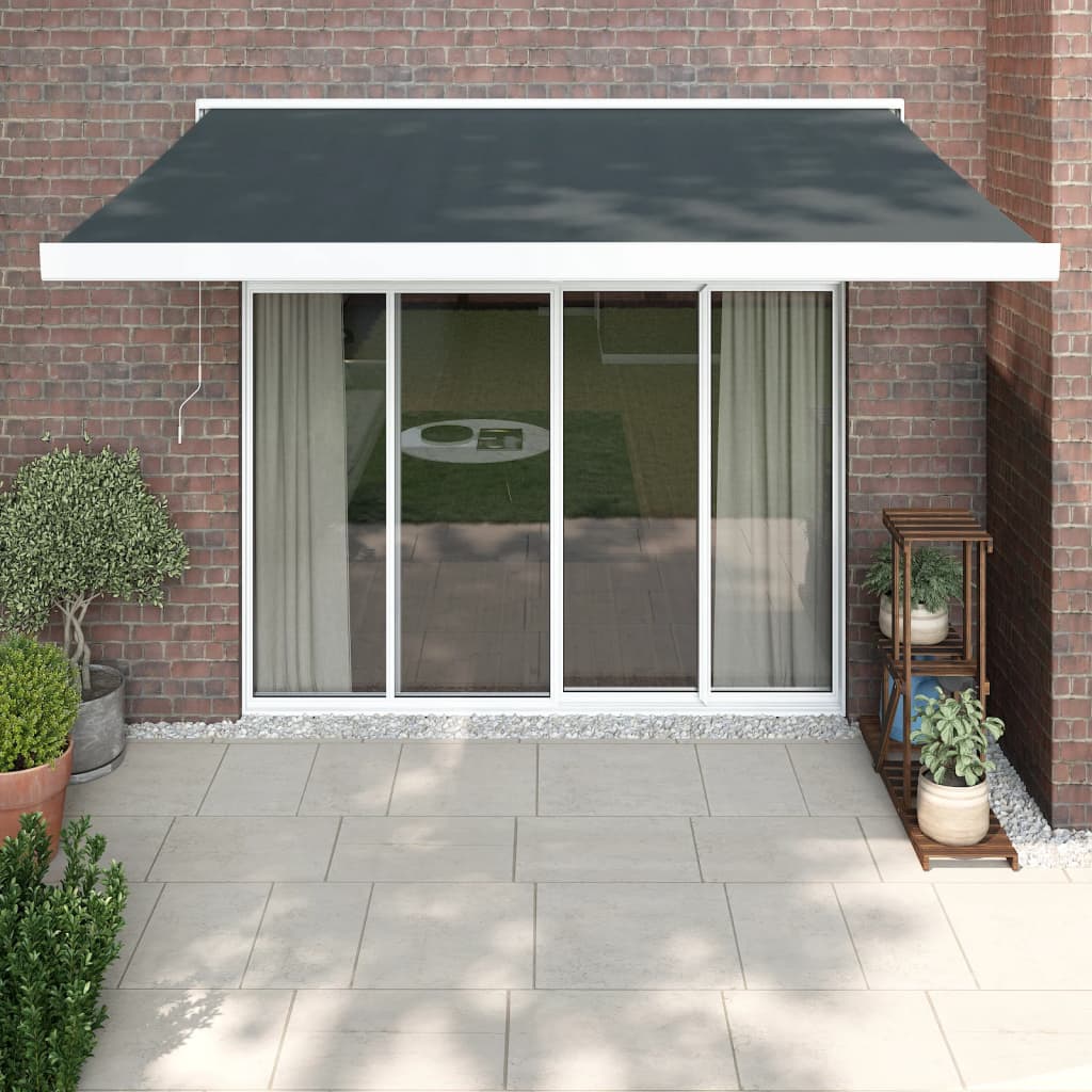 vidaXL Copertină retractabilă, antracit, 3x2,5 m, textil și aluminiu