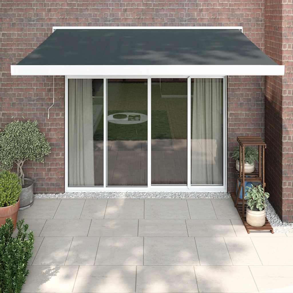 vidaXL Copertină retractabilă, antracit, 3,5x2,5 m, textil și aluminiu
