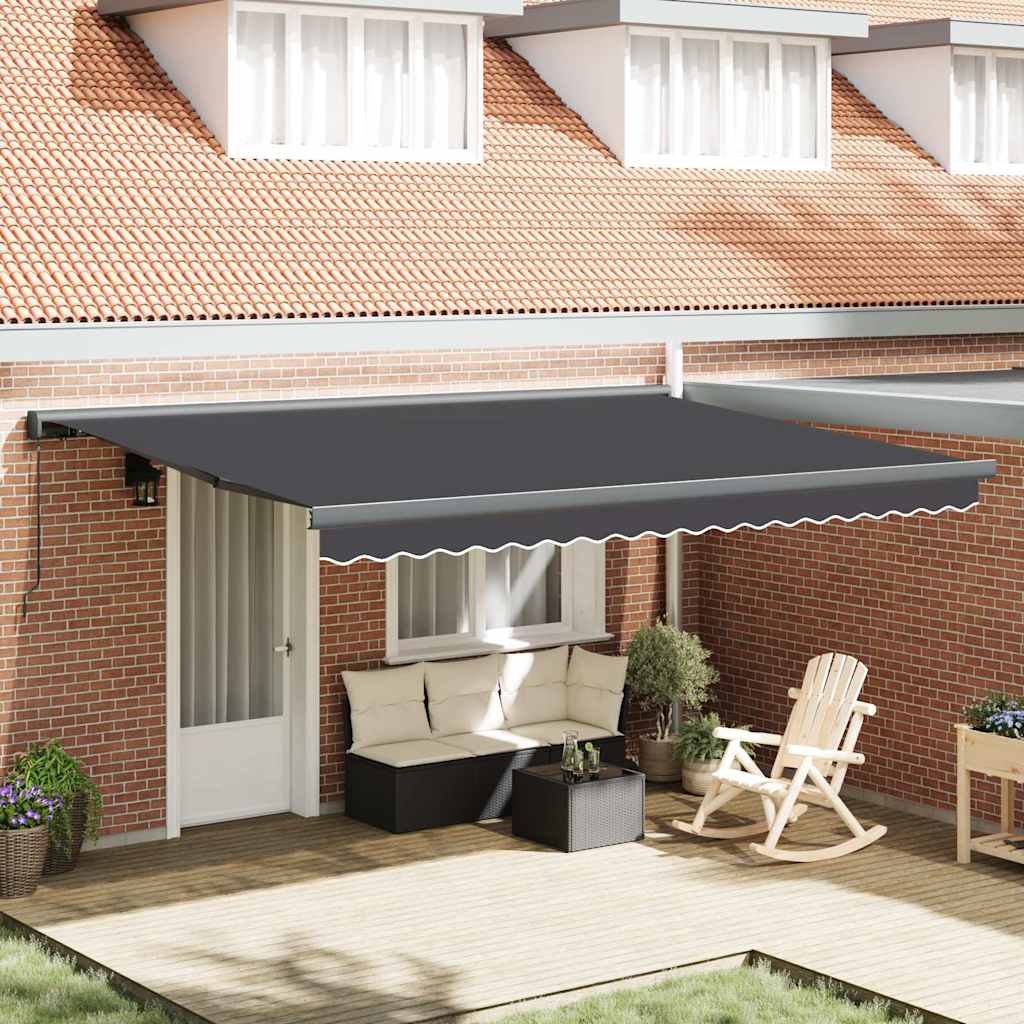 vidaXL Markise Einziehbar Anthrazit 4x3 m Stoff und Aluminium