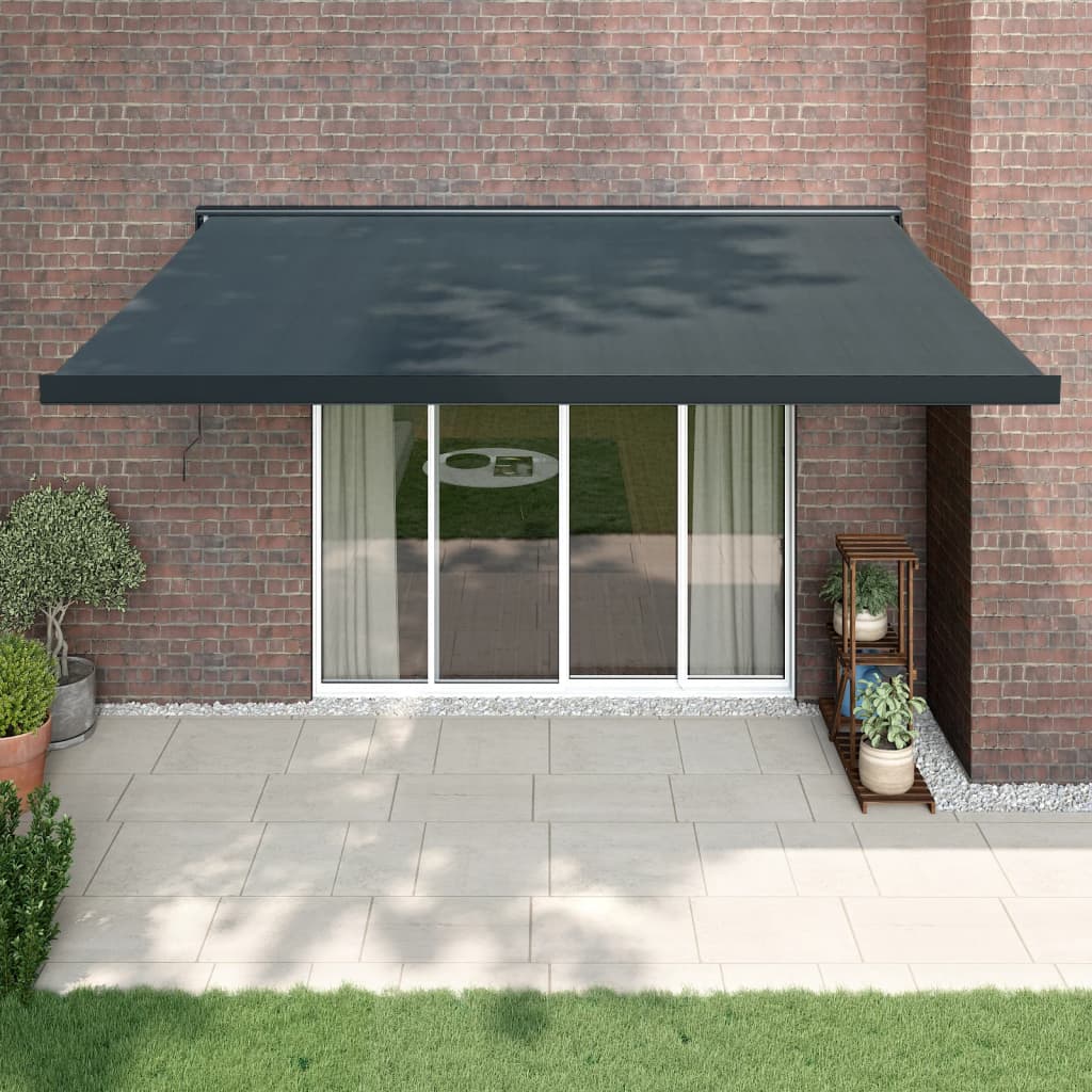 vidaXL Copertină retractabilă, antracit, 4,5x3 m, textil și aluminiu