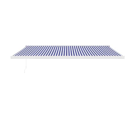 vidaXL Copertină retractabilă albastru/alb, 5x3 m, textil/aluminiu