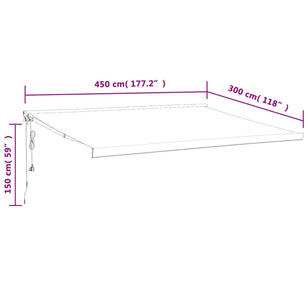 Zwijana markiza 4,5x3m kremowa