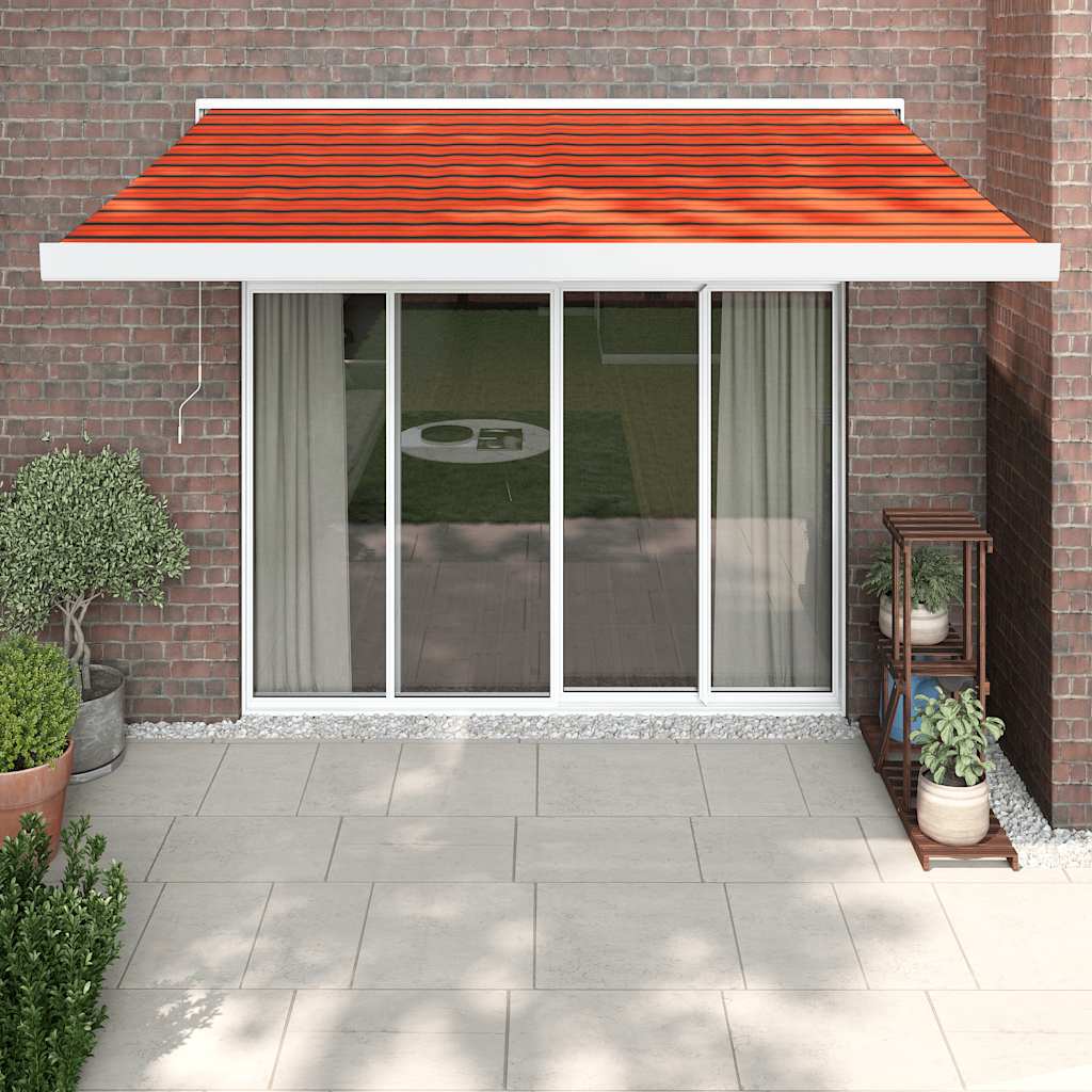 vidaXL Copertină retractabilă portocaliu/maro 3x2,5 m, textil/aluminiu