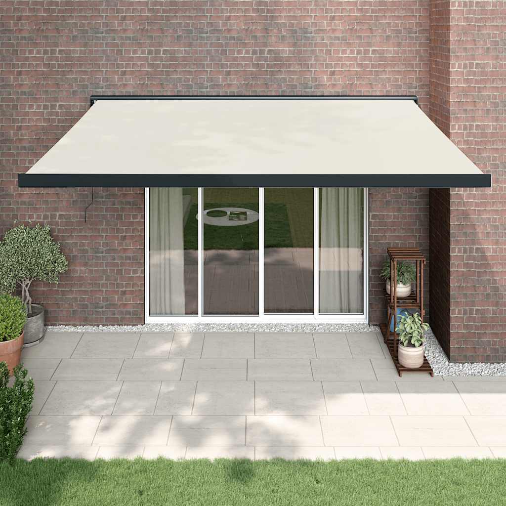 vidaXL Copertină retractabilă, crem, 4,5x3 m, textil și aluminiu