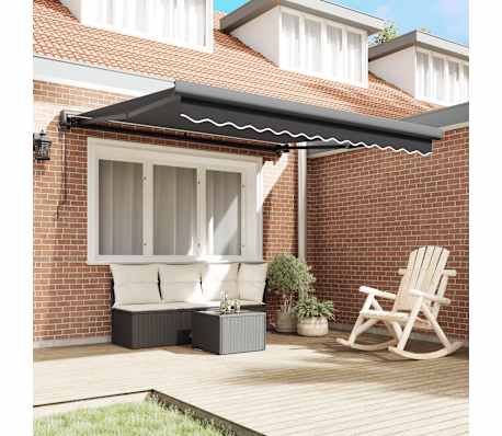 vidaXL izvelkama markīze, pelēka, 3x2,5 m, audums, alumīnijs