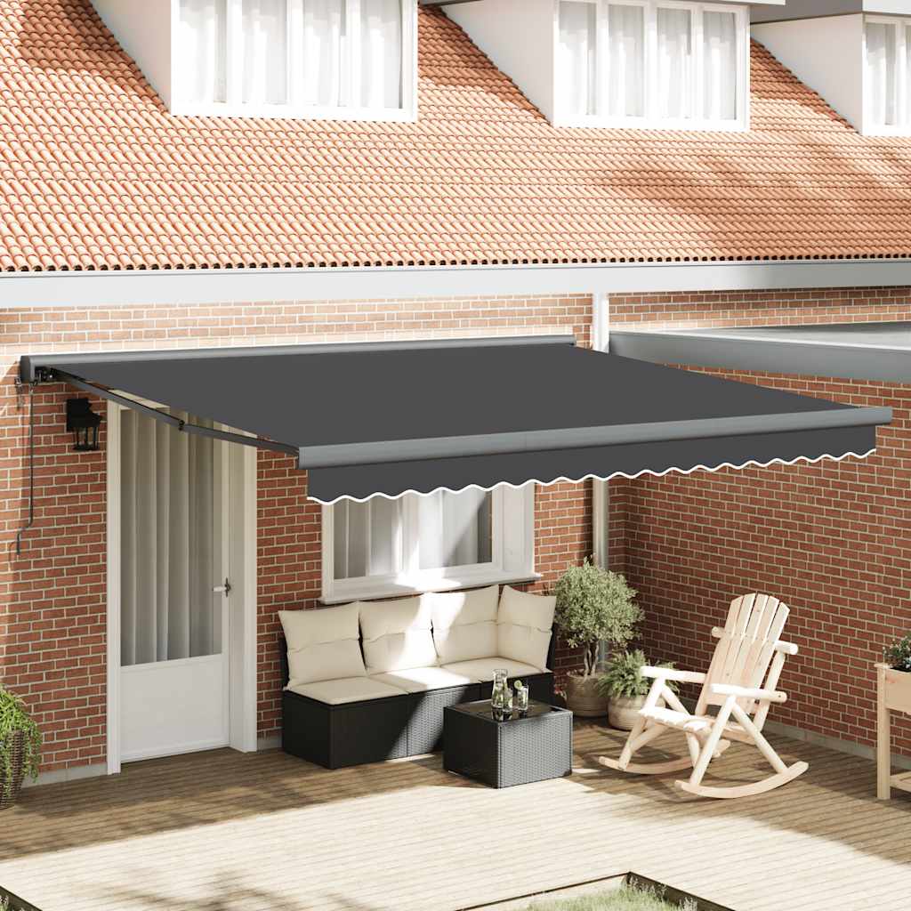 vidaXL Markise Einziehbar Anthrazit 4x3 m Stoff und Aluminium