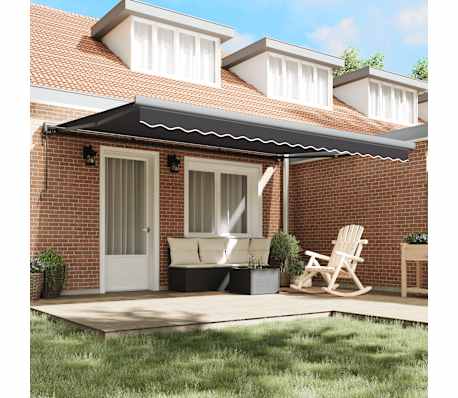 vidaXL Auvent r&eacute;tractable anthracite 4,5x3 m tissu et aluminium