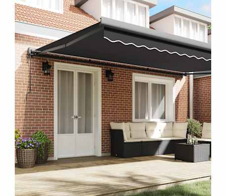 vidaXL Markise Einziehbar Anthrazit 5x3 m Stoff und Aluminium