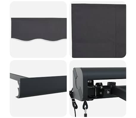 VidaXL Auvent Rétractable Anthracite Et Blanc 4x3 M Tissu Et
