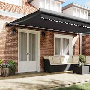 vidaXL Markise Einziehbar Anthrazit 5x3 m Stoff und Aluminium