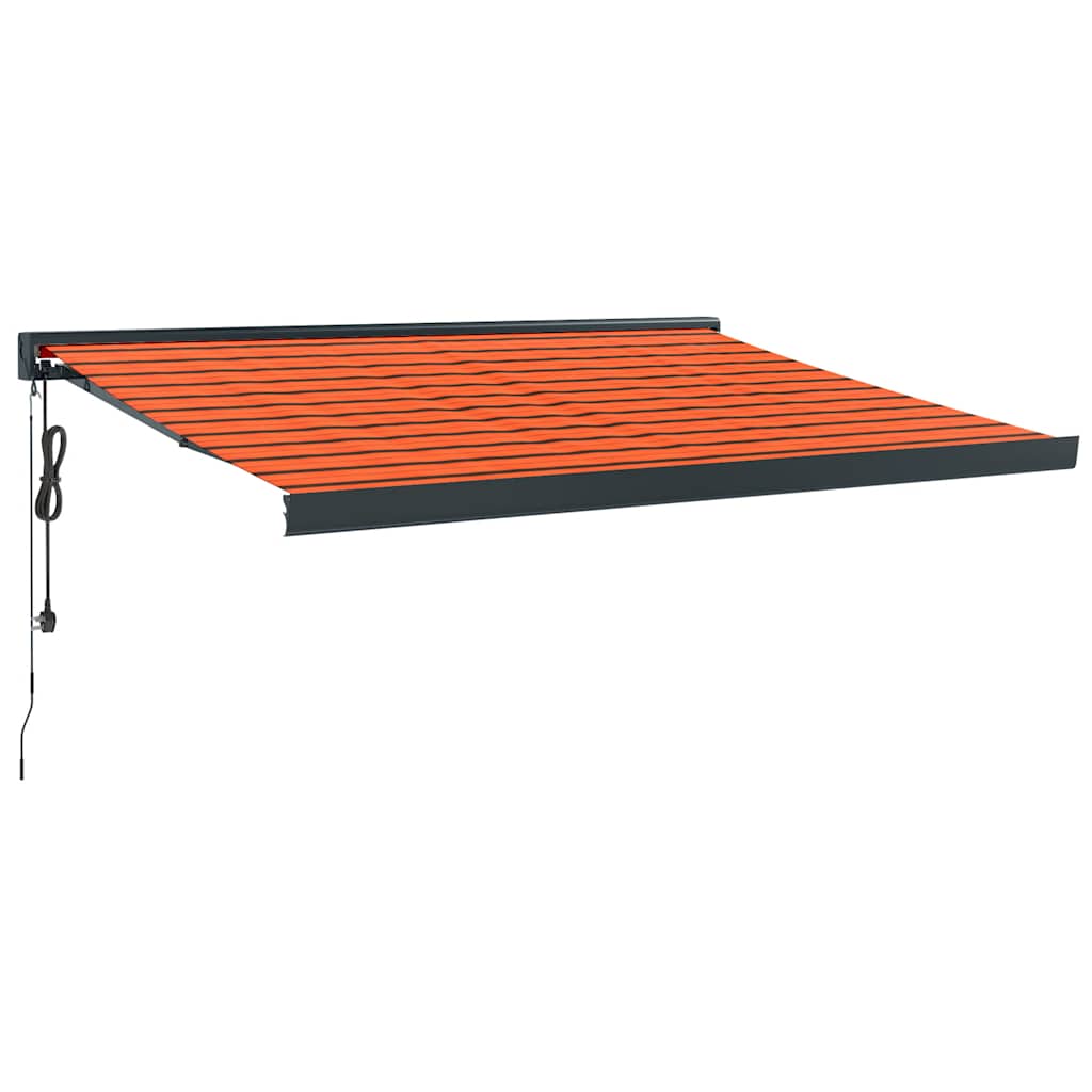 vidaXL Zatahovací markýza oranžová a hnědá 3,5 x 2,5 m textil a hliník