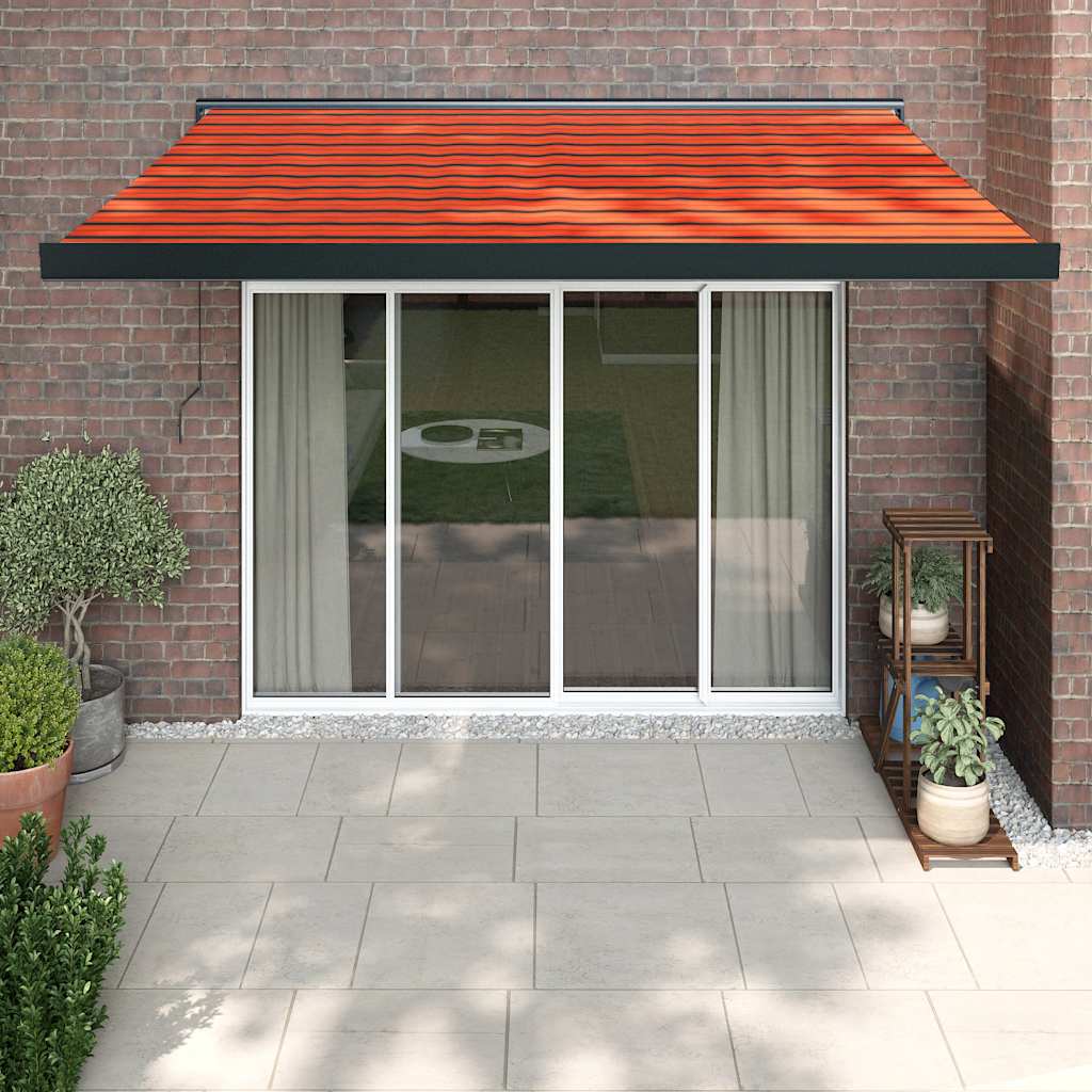 vidaXL Copertină retractabilă portocaliu/maro 3,5x2,5m textil/aluminiu