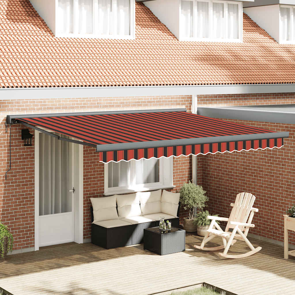 vidaXL Markise Einziehbar Orange und Braun 4x3 m Stoff & Aluminium