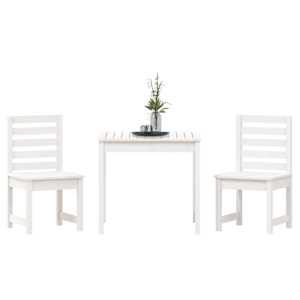 3dílný zahradní bistro set bílý masivní borové dřevo - obrázek 4
