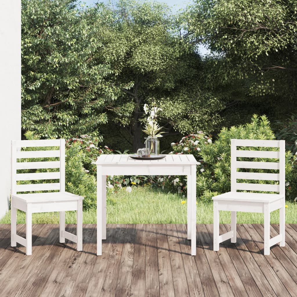 vidaXL 3-tlg. Garten-Bistro-Set Weiß Massivholz Kiefer