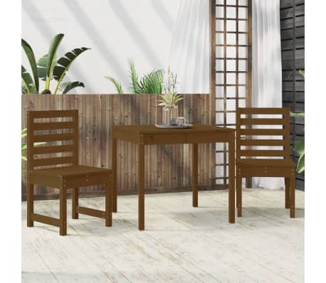 vidaXL 3-tlg. Garten-Bistro-Set Honigbraun Massivholz Kiefer