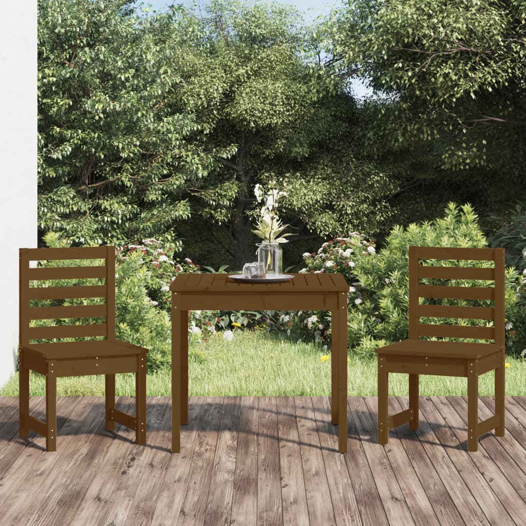 3-tlg. Garten-Bistro-Set Honigbraun Massivholz Kiefer kaufen
