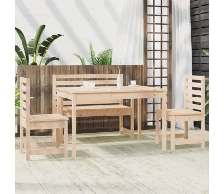 vidaXL 4-delige Tuinset massief teakhout