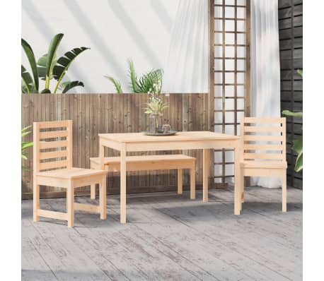 vidaXL Set de dining pentru grădină, 4 piese, lemn masiv de pin