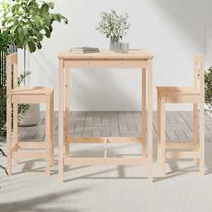 vidaXL 3-delige Barset massief grenenhout