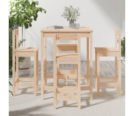 vidaXL Barm&ouml;bler f&ouml;r tr&auml;dg&aring;rden 5 delar massiv furu