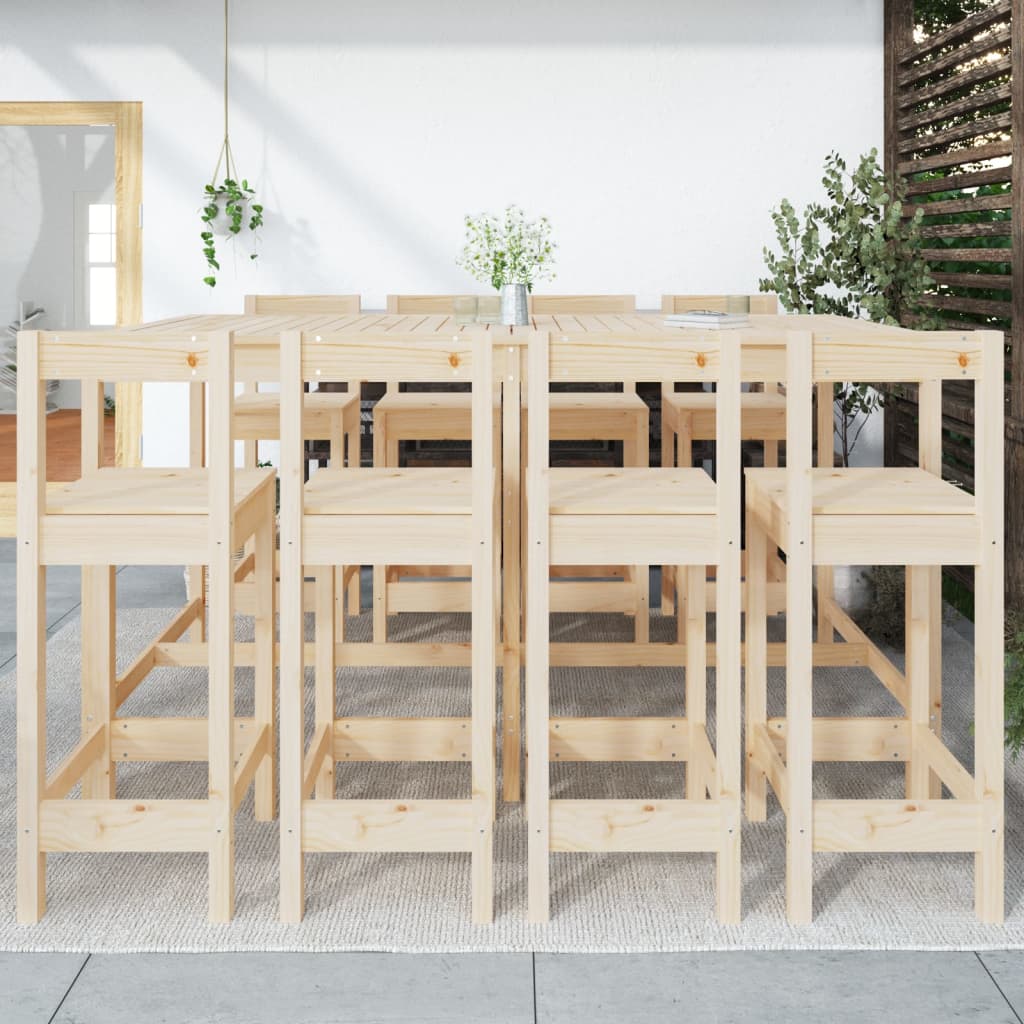 Thumbnail - vidaXL 9-tlg. Gartenbar-Set Massivholz Kiefer