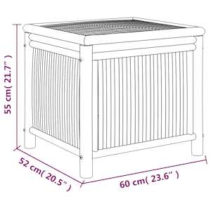 Zahradní úložný box 60 x 52 x 55 cm bambus - obrázek 8