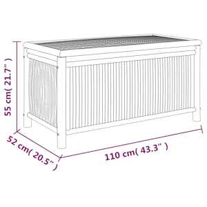 Zahradní úložný box 110 x 52 x 55 cm bambus - obrázek 8