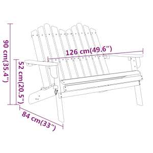 Zahradní lavice Adirondack 126 cm masivní akáciové dřevo - obrázek 8