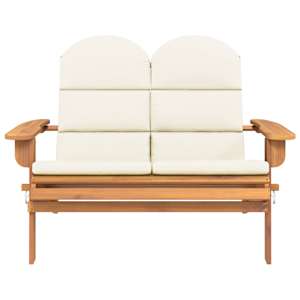 Zahradní lavice Adirondack s poduškami 126 cm masivní akácie - obrázek 3
