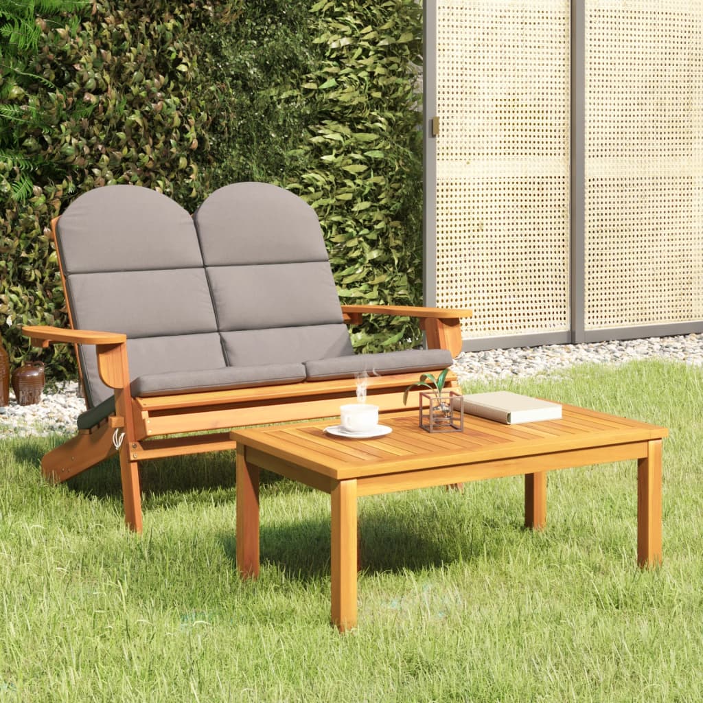 imagem de vidaXL Conjunto lounge de jardim Adirondack 2pcs acácia maciça1