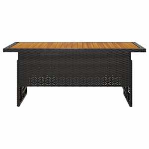 Zahradní stůl černý 100x50x43/63 cm masivní akácie a polyratan - obrázek 3