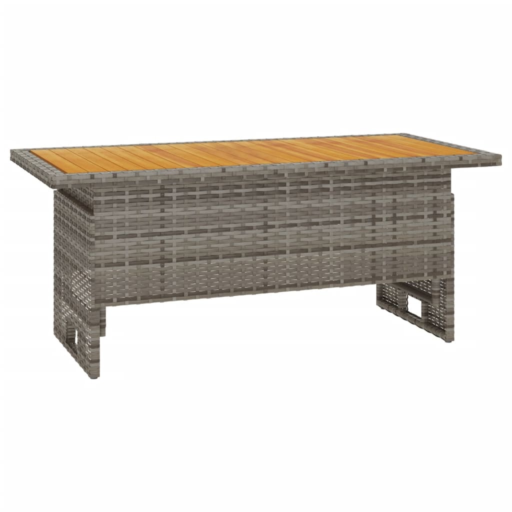 VidaXL Garden Table Grey 100x50x43/63 Cm Solid Wood Acacia&Poly Rattan