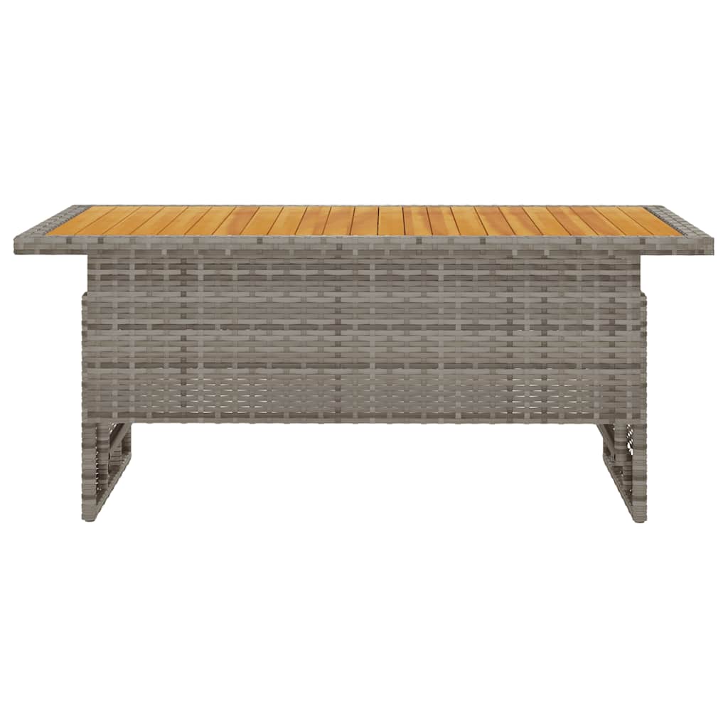 Thumbnail - vidaXL Gartentisch Grau 100x50x43/63 cm Akazienholz & Poly Rattan