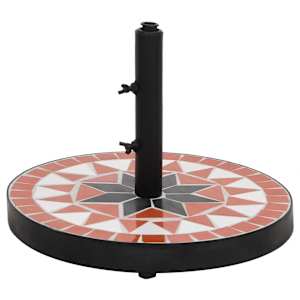 Podstavek za senčnik terakota in bel okrogel 12 kg