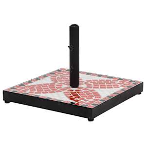 Podstavek za senčnik terakota in bel kvadraten 12 kg