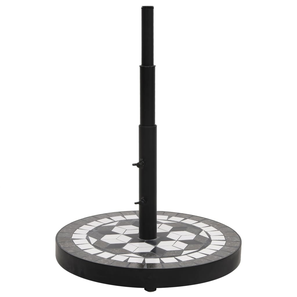 vidaXL Parasolvoet rond 12 kg zwart en wit afbeelding