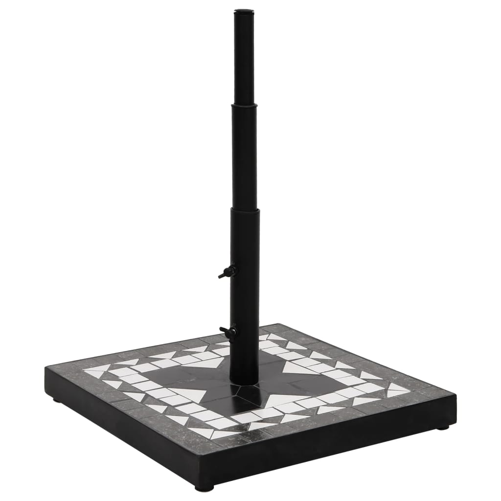 vidaXL Parasolvoet vierkant 12 kg zwart en wit afbeelding