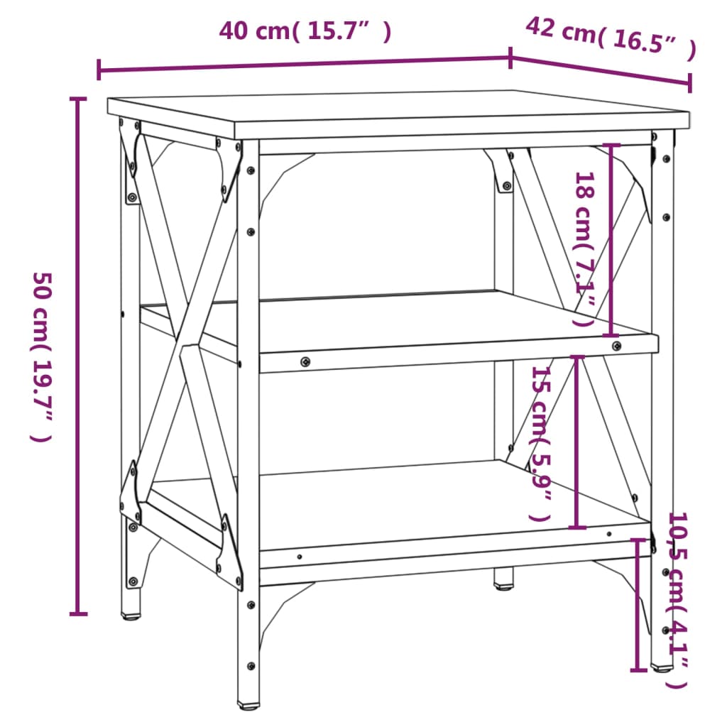 Mese laterale 2 buc. stejar sonoma 40x42x50 cm lemn compozit