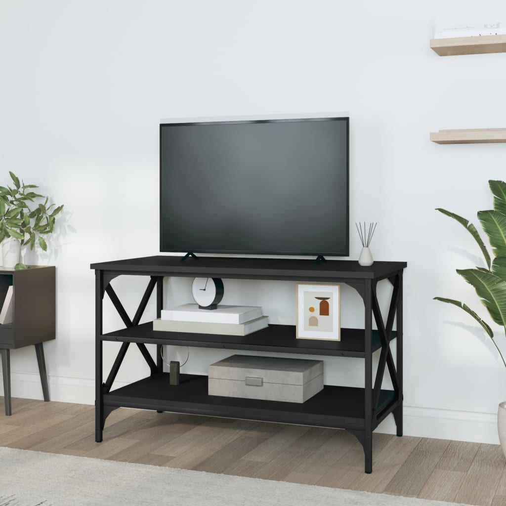 vidaXL Tv-meubel 80x40x50 cm bewerkt hout zwart afbeelding