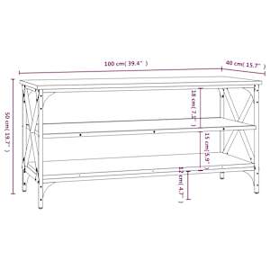 TV skříňka kouřový dub 100 x 40 x 50 cm kompozitní dřevo - obrázek 9