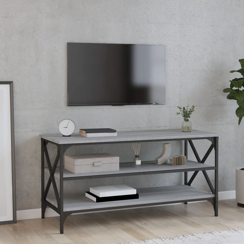 vida XL TV-Schrank Grau Sonoma 100x 40x 50 cm Holzwerkstoff