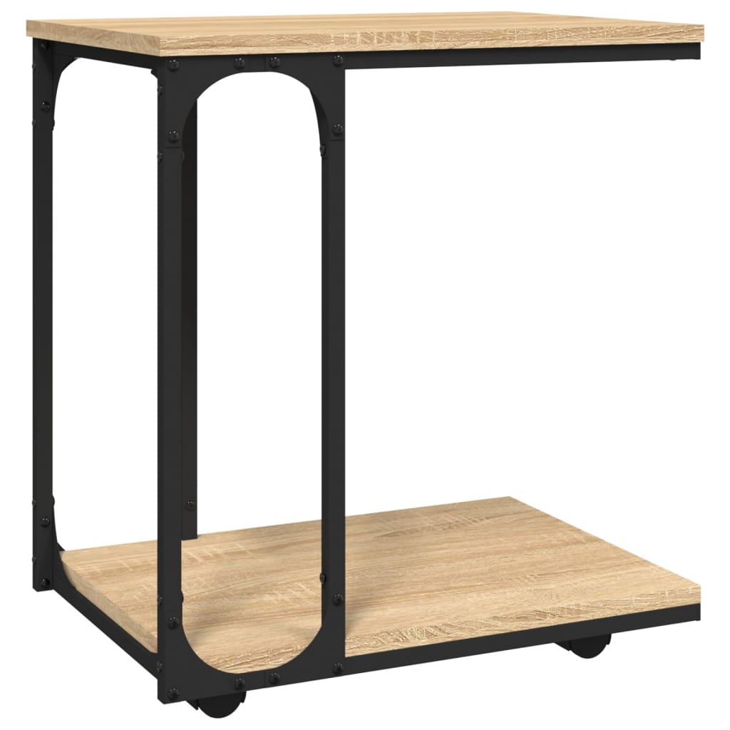vidaXL Odkládací stolek na kolečkách dub sonoma 50x35x55,5 cm kompozit