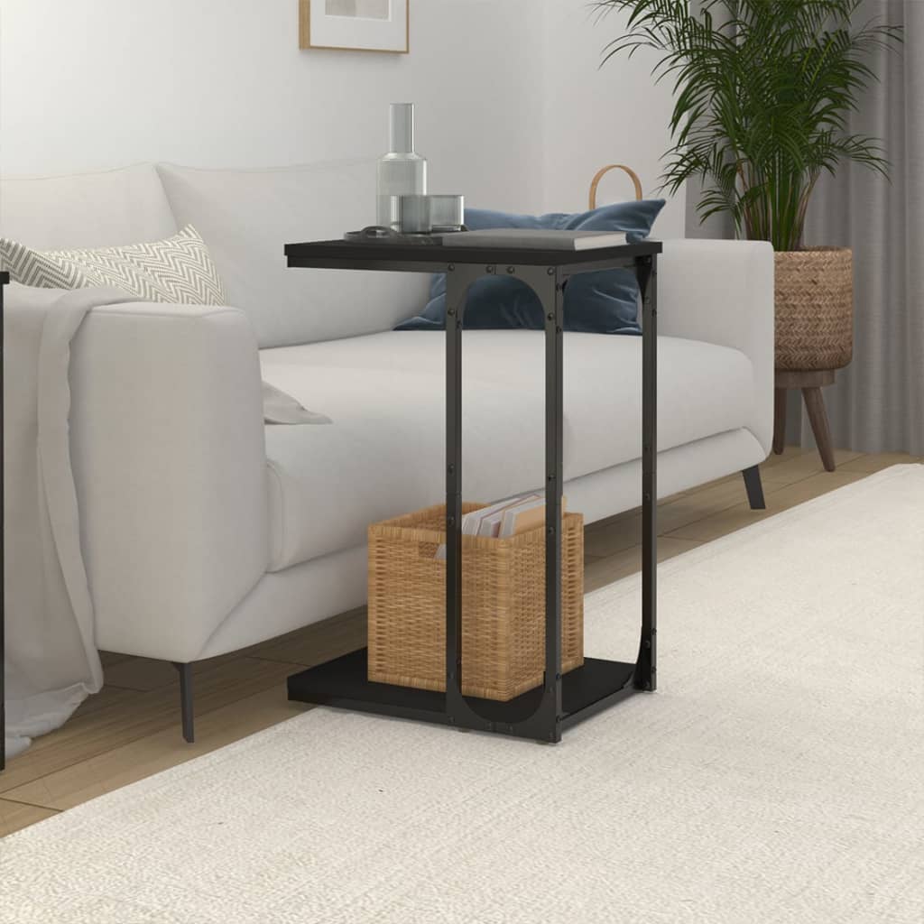 vidaXL fekete színű szerelt fa kisasztal 40 x 30 x 60 cm